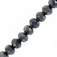 Top Glasfacett rondellen Perlen 4x3mm Hematite pearl shine coating